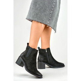 Bottes en daim noir pour femmes sur un poteau confortable le noir 5