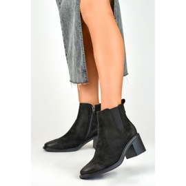 Bottes en daim noir pour femmes sur un poteau confortable le noir 4