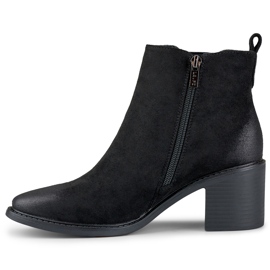 Bottes en daim noir pour femmes sur un poteau confortable le noir 1