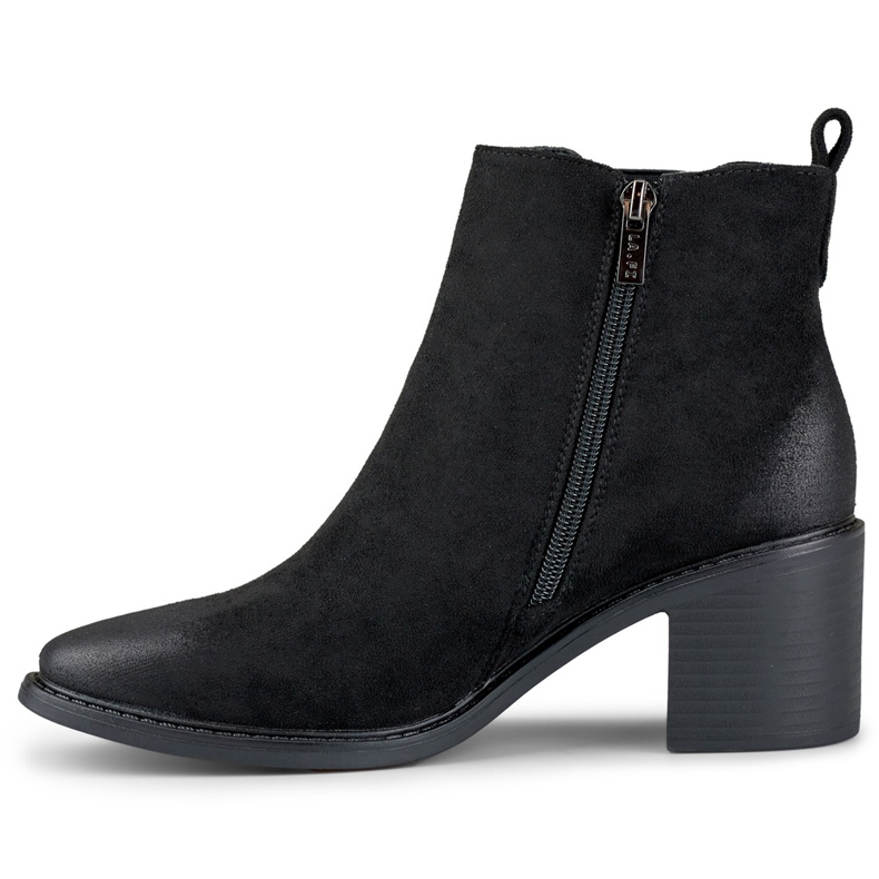 Bottes en daim noir pour femmes sur un poteau confortable 1