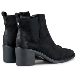 Bottes en daim noir pour femmes sur un poteau confortable le noir 2