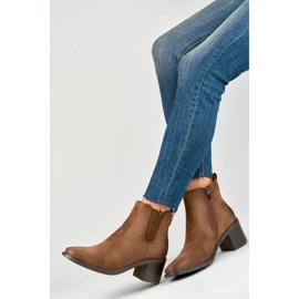 Bottes en daim marron pour femme sur un poteau confortable brun 5