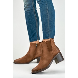 Bottes en daim marron pour femme sur un poteau confortable brun 3