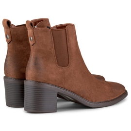 Bottes en daim marron pour femme sur un poteau confortable brun 2
