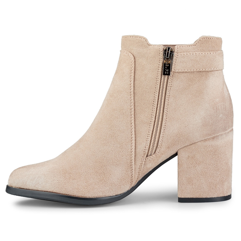 Bottines femme beige clair a boucle KeeShoes