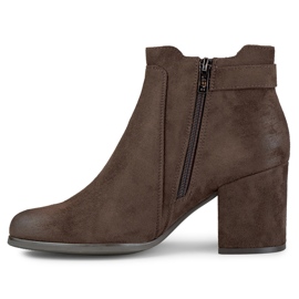 Bottines marron pour femme à boucle brun 1 Bottines marron pour femme à boucle brun 1