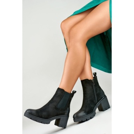 Bottes pour femmes en daim classiques sur le poteau Adeline le noir 5