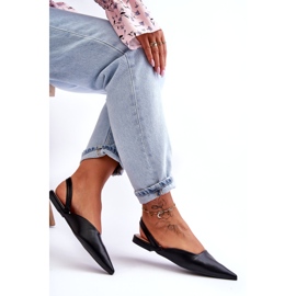 Les ballerines noires coulissantes de l'éco-cuir des femmes 4