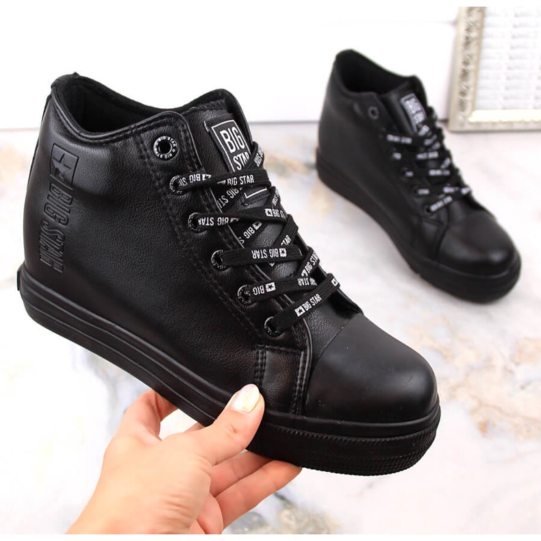 Baskets Wedge femme noires Big Star EE274127 2