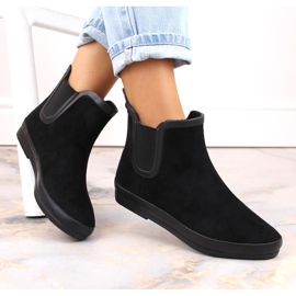 Bottes de pluie bottes à enfiler imperméables noir Potocki RB36063 1