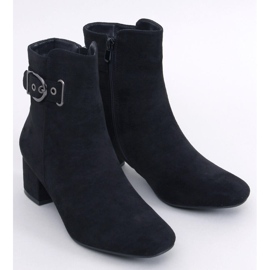 Lanne Bottines noires à talons bas le noir 1