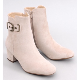 Lanne Bottines à talons bas beiges 1