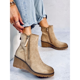 Meyer Bottines compensées beiges 2