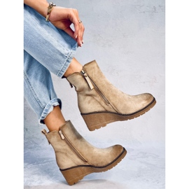 Meyer Bottines compensées beiges 3
