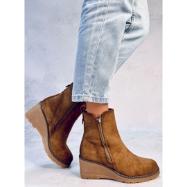 Bottines compensées Meyer kaki brun 2