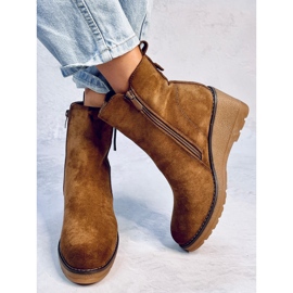 Bottines compensées Meyer kaki brun 4