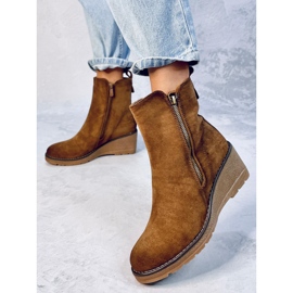 Bottines compensées Meyer kaki brun 3