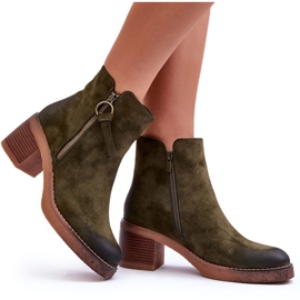 Bottines classiques en daim pour femmes, vert Limoso 9