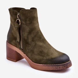 Bottines classiques en daim pour femmes, vert Limoso 1