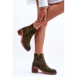 Bottines classiques en daim pour femmes, vert Limoso 4