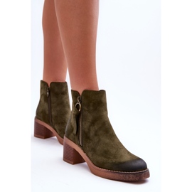 Bottines classiques en daim pour femmes, vert Limoso 6