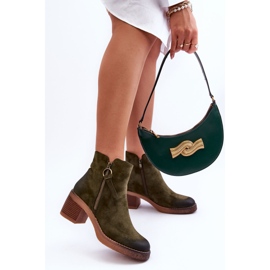 Bottines classiques en daim pour femmes, vert Limoso 7