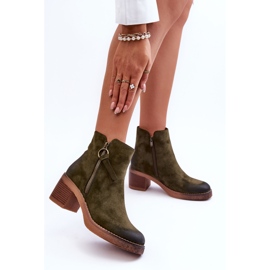 Bottines classiques en daim pour femmes, vert Limoso 3