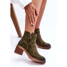 Bottines classiques en daim pour femmes, vert Limoso 8
