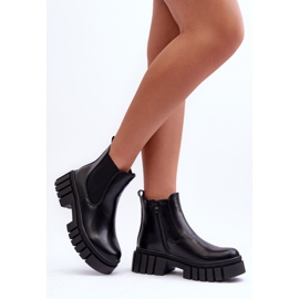 PG1 Bottines en cuir épaisses Bottines Chelsea Noir Orryss 2