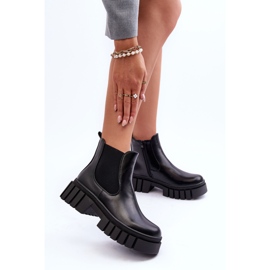PG1 Bottines en cuir épaisses Bottines Chelsea Noir Orryss le noir 3