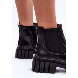 PG1 Bottines en cuir épaisses Bottines Chelsea Noir Orryss le noir 5