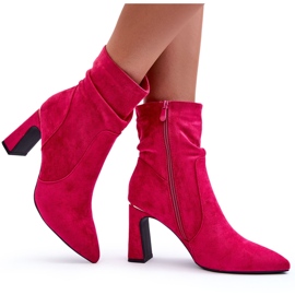 Bottines à talons en daim fuchsia Mellamene rose 8