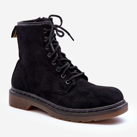 Bottes de travail noires à talons plats en daim Asteoris le noir 1