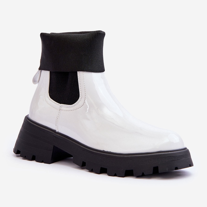 Bottines Jodhpur Laquées Femme Pavo Blanc 1