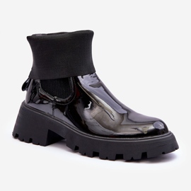 Bottines Jodhpur Laquées Femme Noir Pavo 1