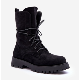 Bottes de Travail à Talon Plat en Daim Noir Jence le noir 1
