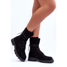Bottes de Travail à Talon Plat en Daim Noir Jence le noir 2