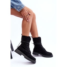 Bottes de Travail à Talon Plat en Daim Noir Jence le noir 6