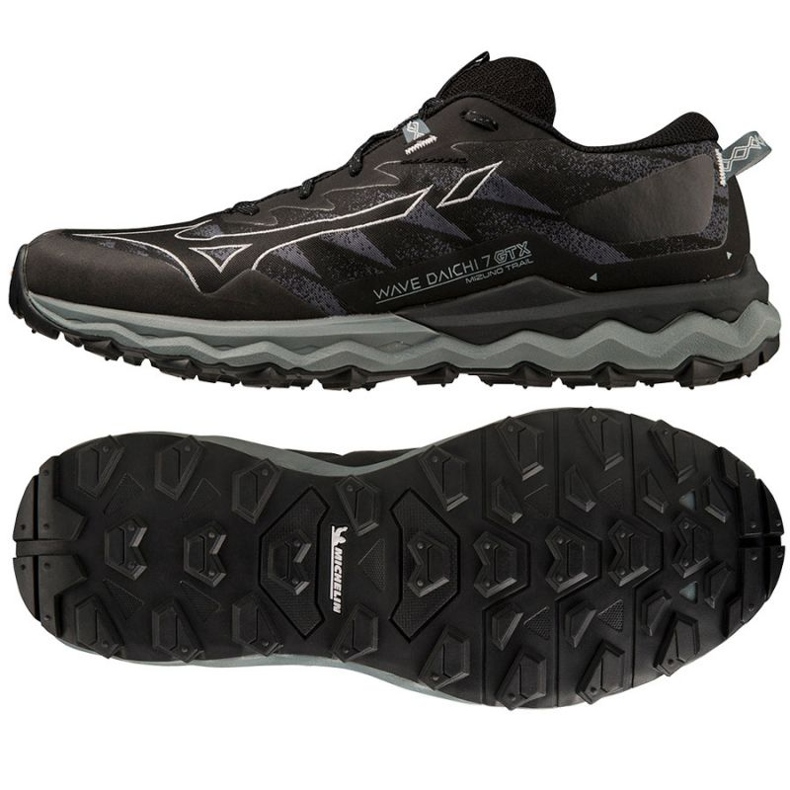 Chaussures de course Mizuno Wave Daichi 7 Gtx M J1GJ225651 noir 1