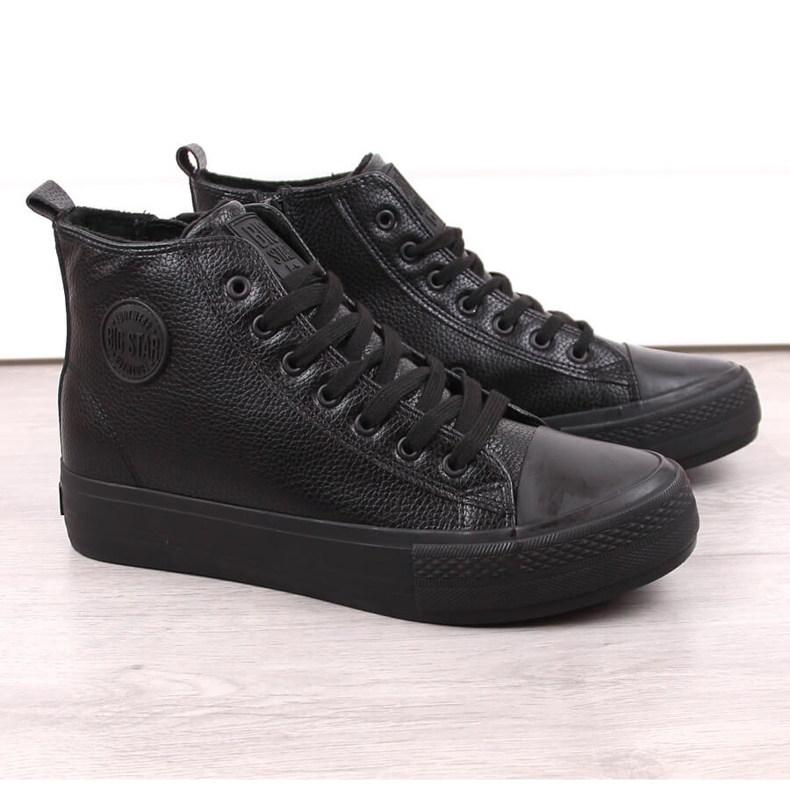 Baskets hautes pour hommes sur la plate-forme isolées noires Big Star MM174065 1