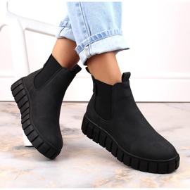 Bottines Chelsea pour femmes sur la plateforme noir Big Star MM274324 1
