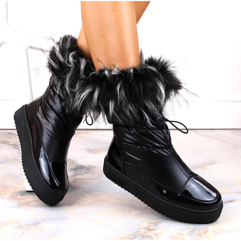 Bottes de neige plateforme femme avec fourrure noir Big Star MM274379 1