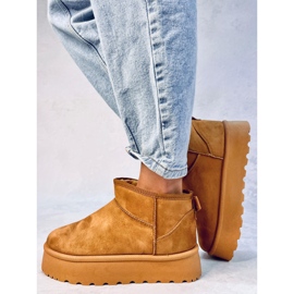 Bottes de neige à plateforme de Solnis Camel brun 3
