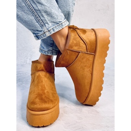 Bottes de neige à plateforme de Solnis Camel brun 2