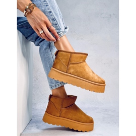 Bottes de neige à plateforme de Solnis Camel brun 4