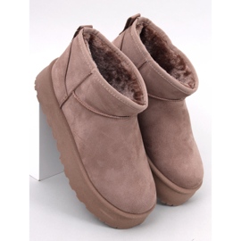Bottines de neige courtes plateforme Solnis Kaki beige 1