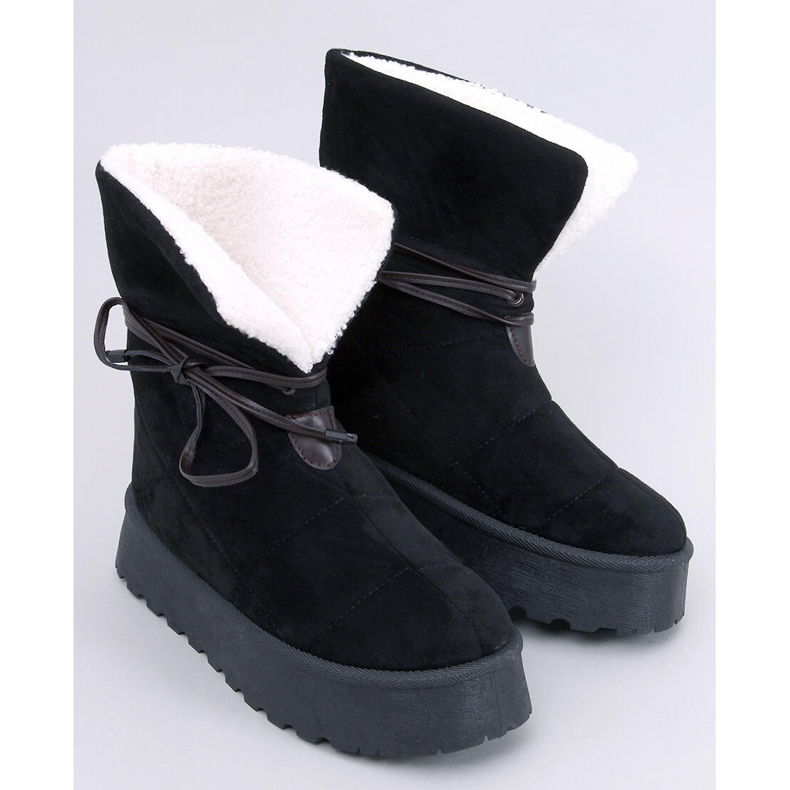 Bottes de neige noires en peau de mouton le noir 1