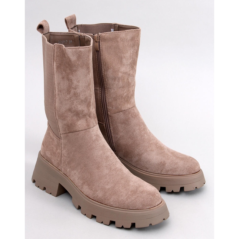 Bottines Chelsea montantes Seuss kaki beige 1