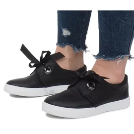 Baskets noires à nœuds Lou 1