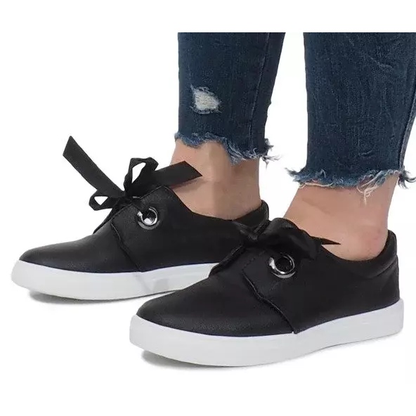 Baskets noires à nœuds Lou 1